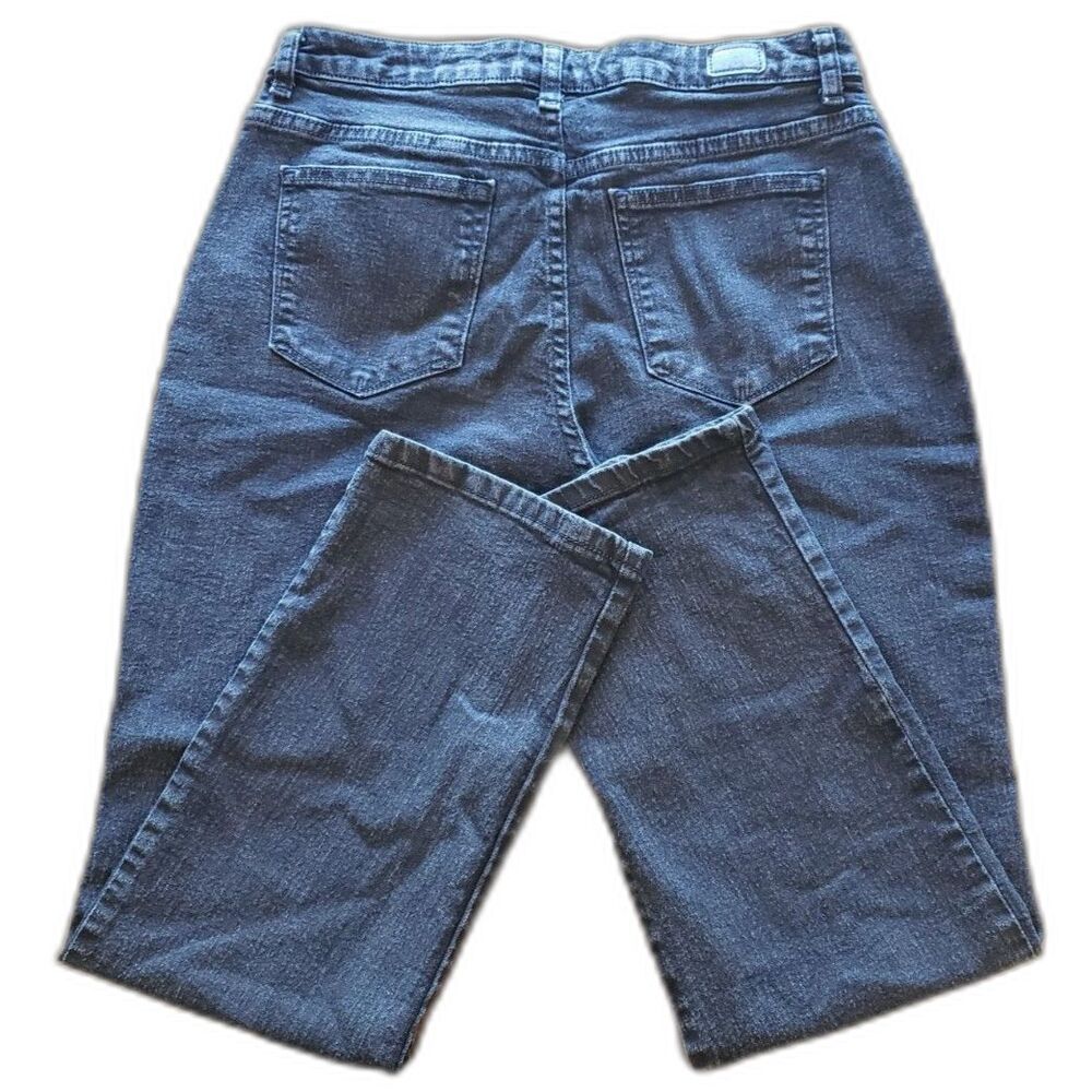 Lee Instantly Slims Black Straight Leg Jeans Size 12S Tummy Panel Relaxed Fit - Picture 5 of 8